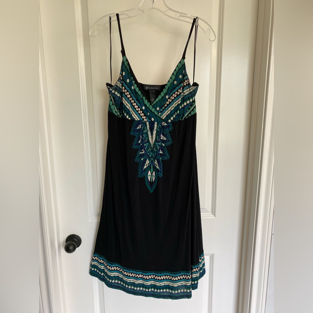 INC International Concepts Black and Green Dress